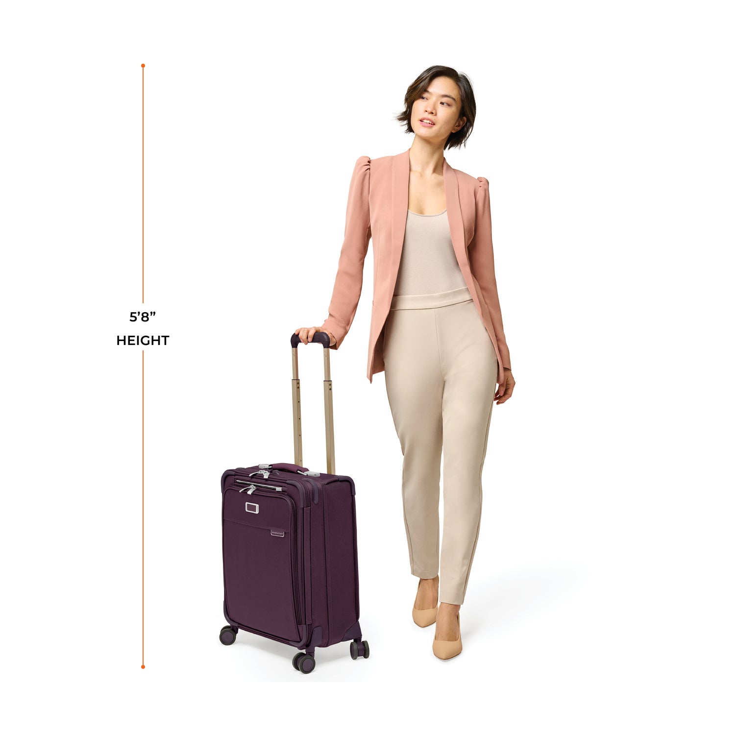 Global 21" Expandable Carry-On Luggage with Spinner Wheels