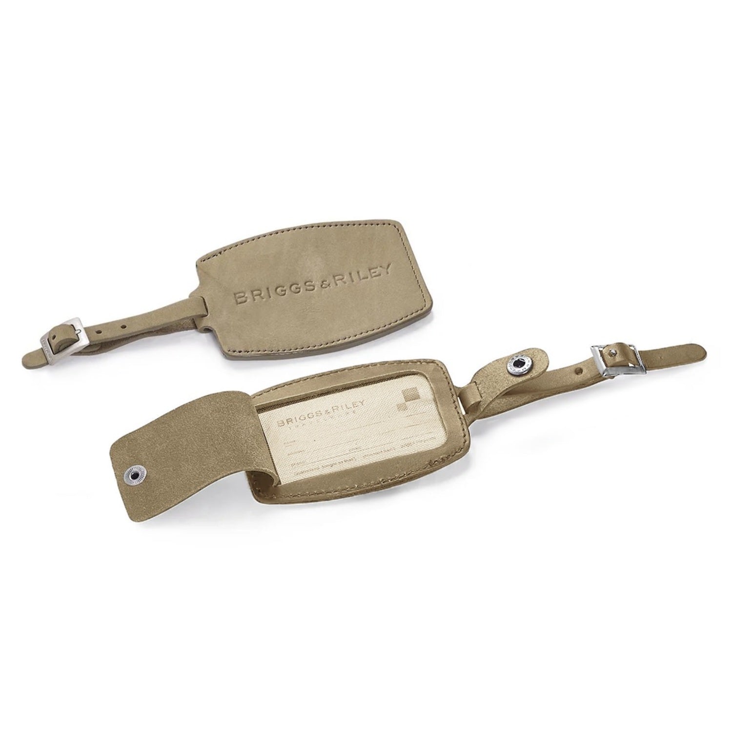 Leather Luggage ID Tag for Travel Bags with Card Window